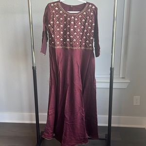 Maroon color long kurta…anarkali..Indian clothing